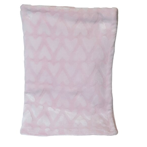 Nuby Embossed Heart Pink Soft Baby Security Lovey Blanket 40" X 30" - Picture 1 of 5